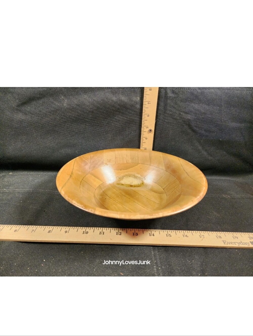 Vintage Eastwood Japan Maple Segmented Wood Bowl Mid Century Partial Label